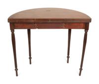 A Federal Style Mahogany and Marquetry Inlaid Game Table