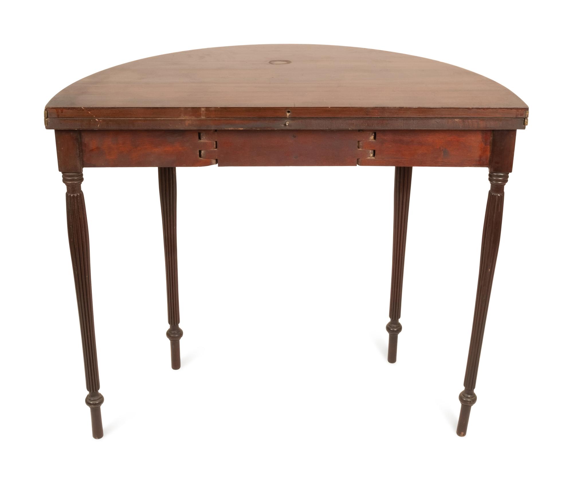 A Federal Style Mahogany and Marquetry Inlaid Game Table