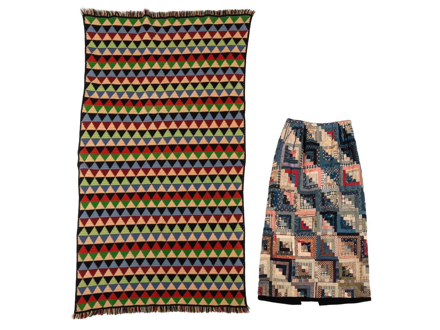 A Woven Coverlet and Crazy Quilt Skirt