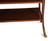 Two Louis XV Style Gilt Metal Mounted Mahogany Side Tables