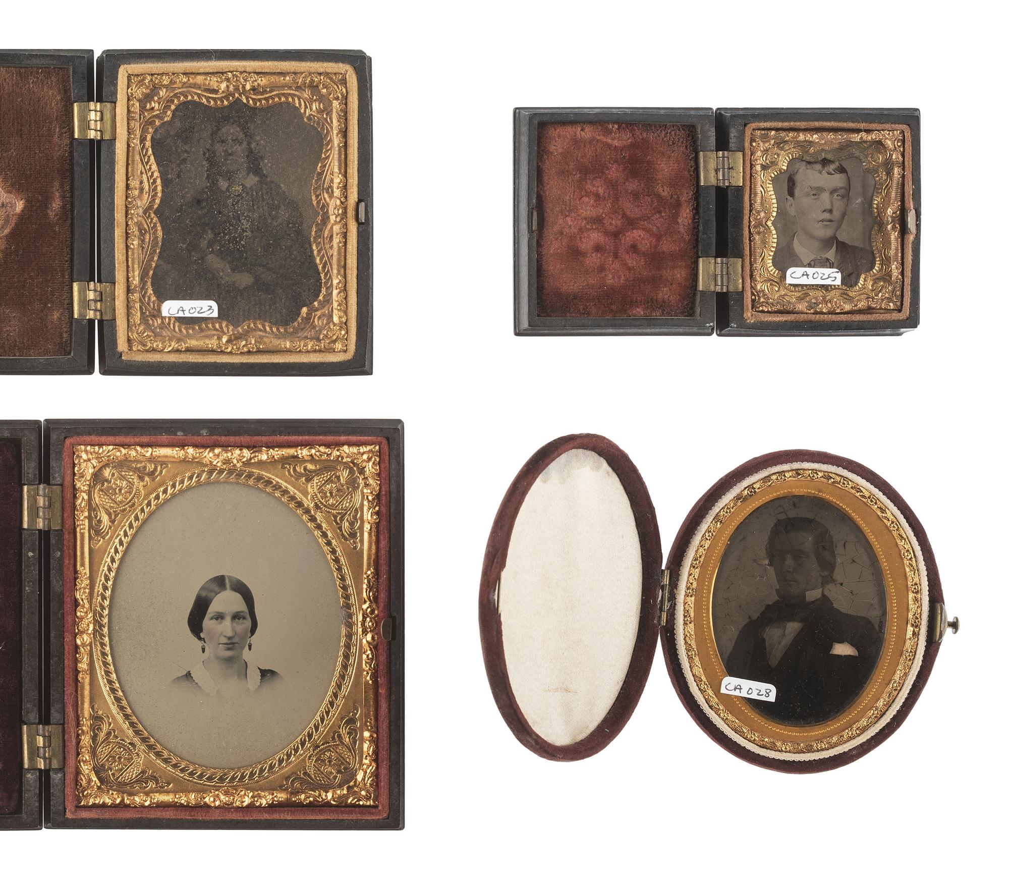 [EARLY PHOTOGRAPHY]. 26 assorted cases including Union, velvet, mother-of-pearl, etc.