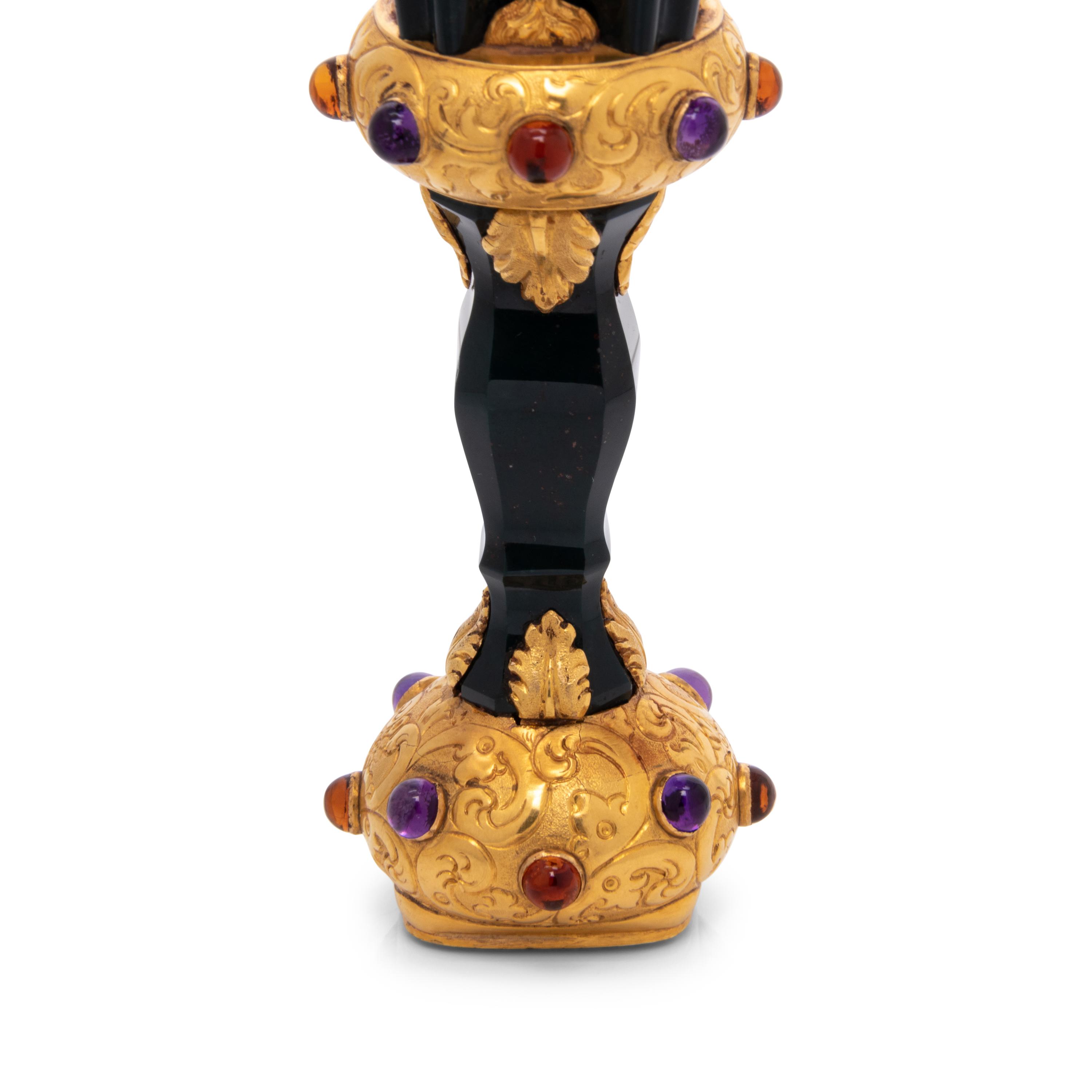 A Continental Gold and Jewel Mounted Bloodstone Hand-Seal
