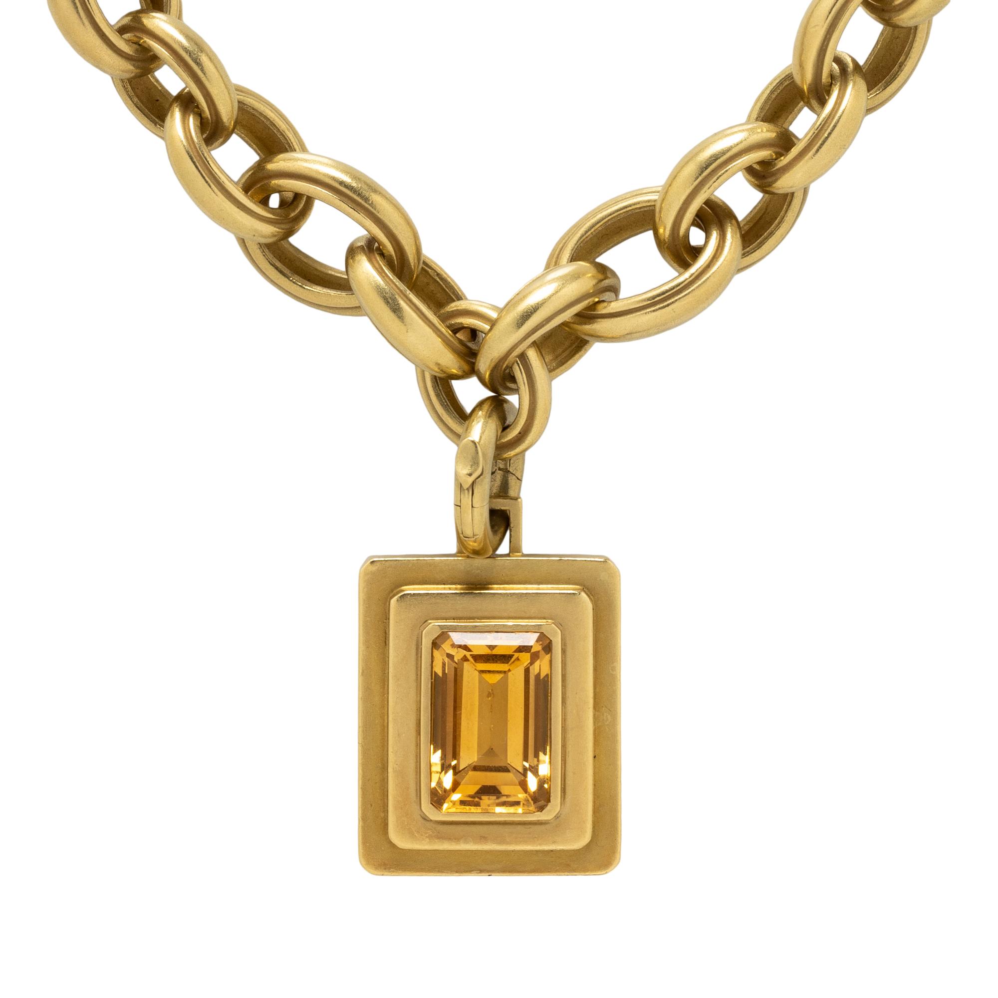KIESELSTEIN CORD, YELLOW GOLD AND CITRINE PENDANT/NECKLACE