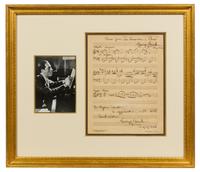 GERSHWIN, George (1898-1937). Autographed musical manuscript signed twice ("George Gershwin"), to Hyman Sandow, 17 August 1928.