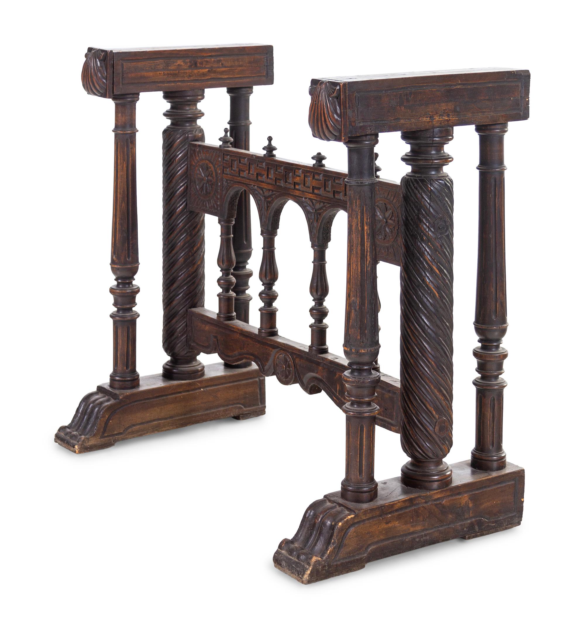 A Spanish Iron Mounted Carved Walnut Vargueño on Stand