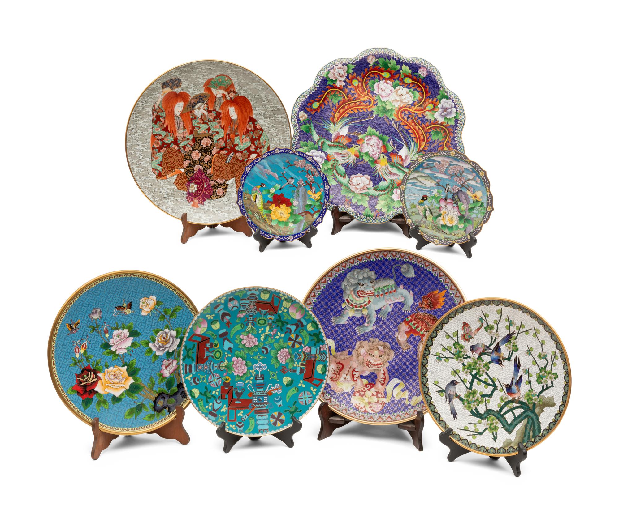 Eight Japanese Cloisonné Chargers