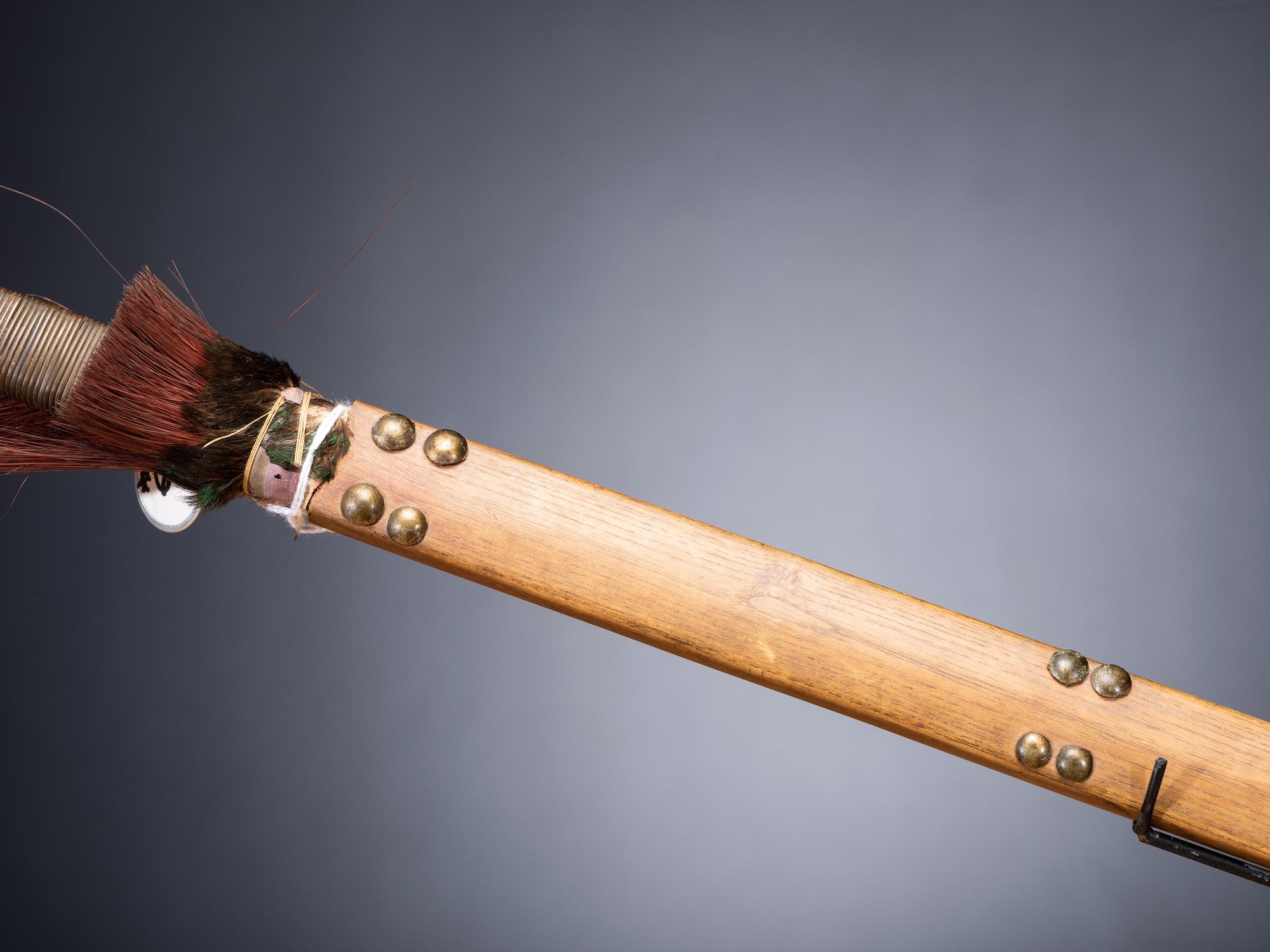 Plains Tacked Pipe Stem, with Copper Wire Wrapping