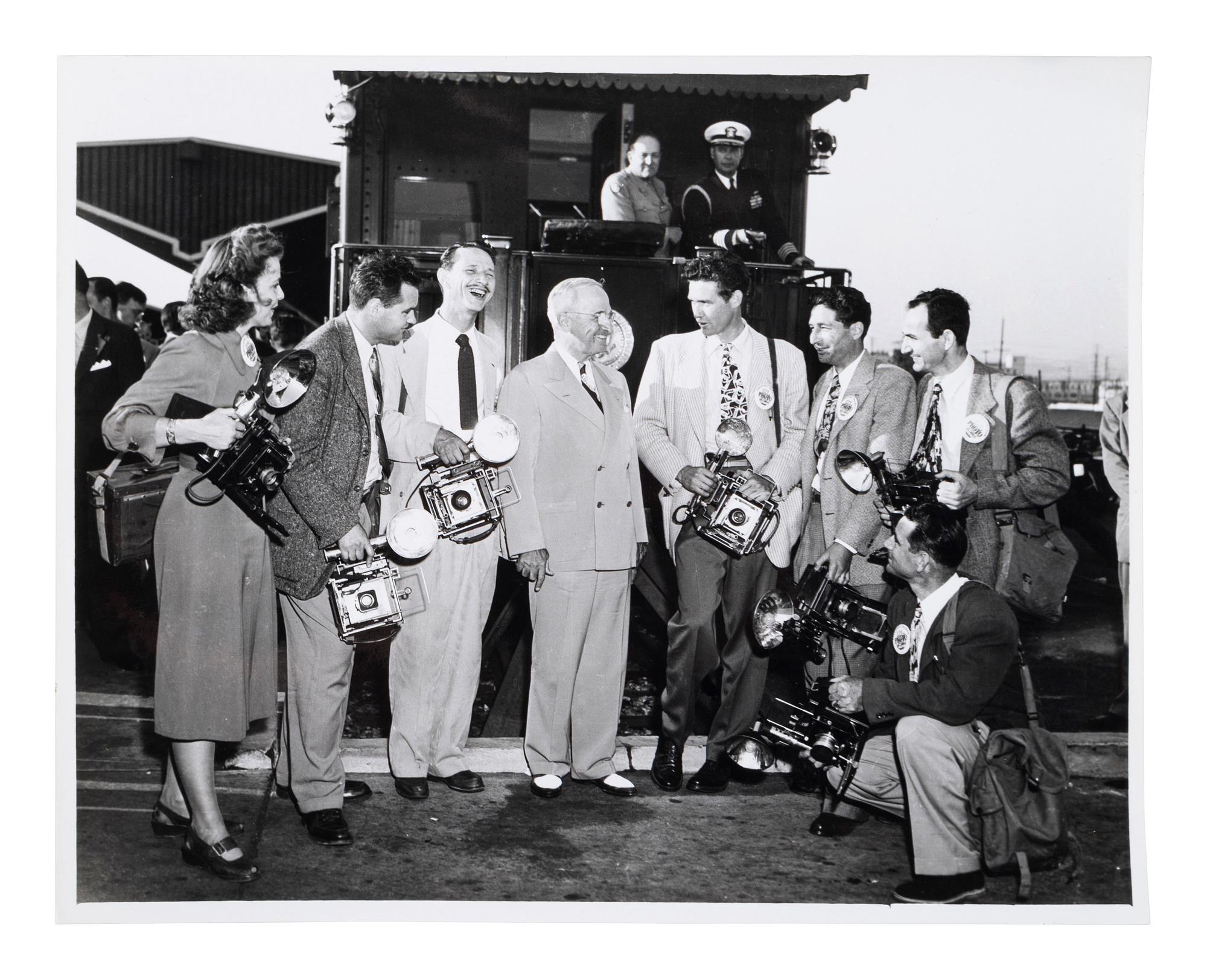 [PRESIDENTS] Photographs and ephemera related to Presidents Kennedy, FDR, Truman, and Reagan.