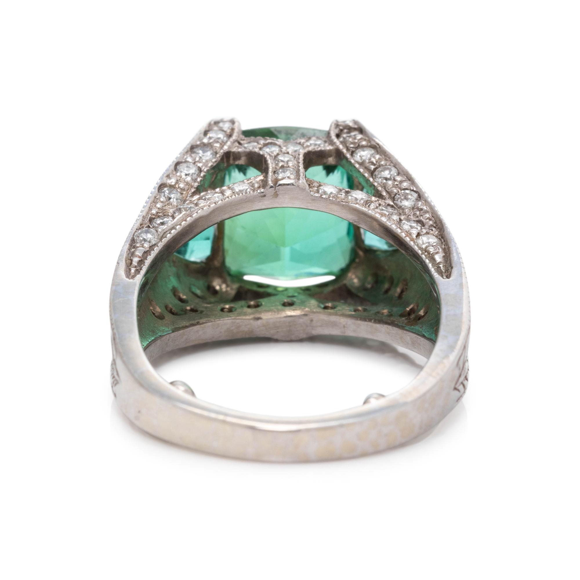TOURMALINE AND DIAMOND RING