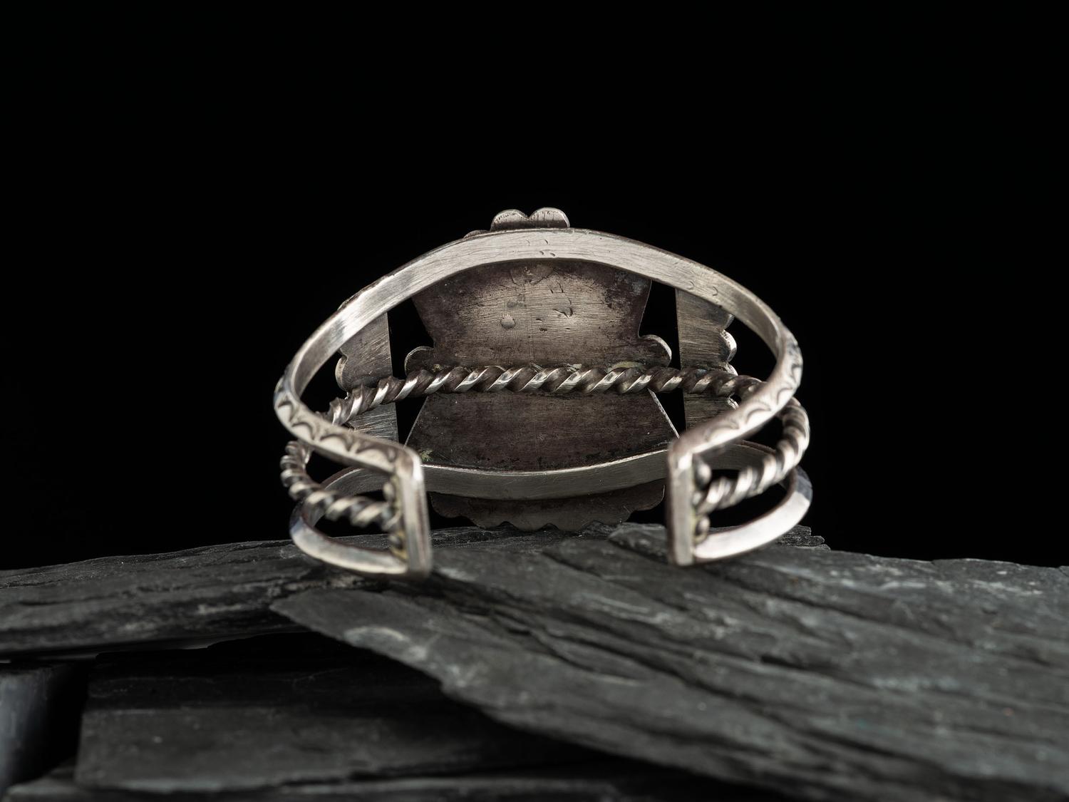 Navajo Silver and #8 Turquoise Cuff Bracelet