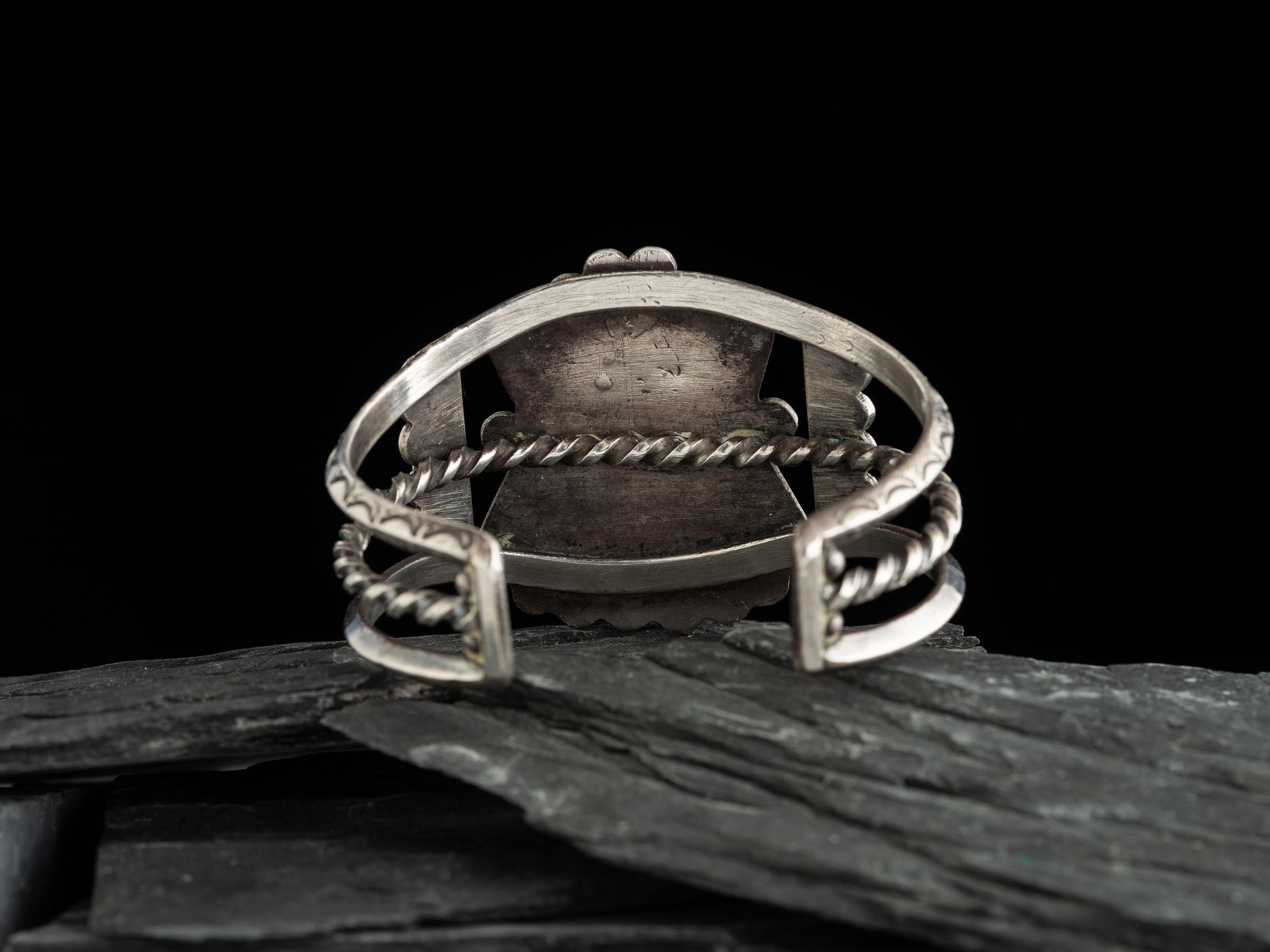 Navajo Silver and #8 Turquoise Cuff Bracelet