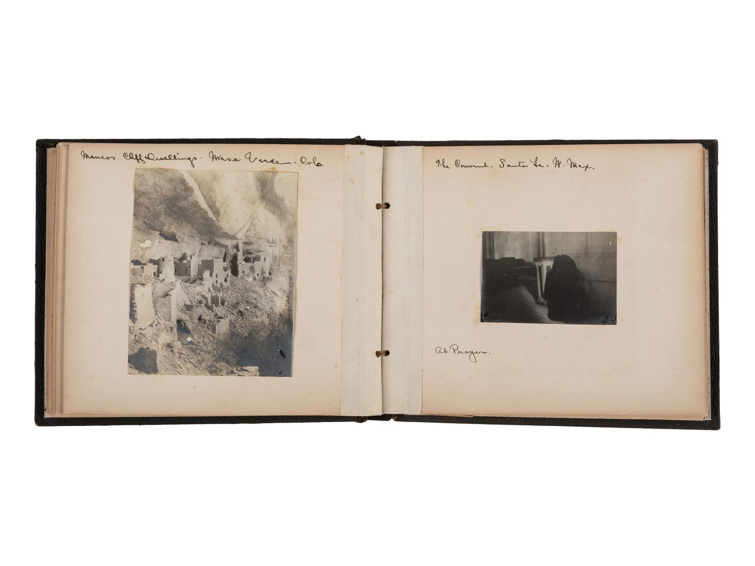[NATIVE AMERICANS]. Album containing 54 photographs documenting an excursion in the Southwestern United States, incl. views of pueblos and Ute subjects.