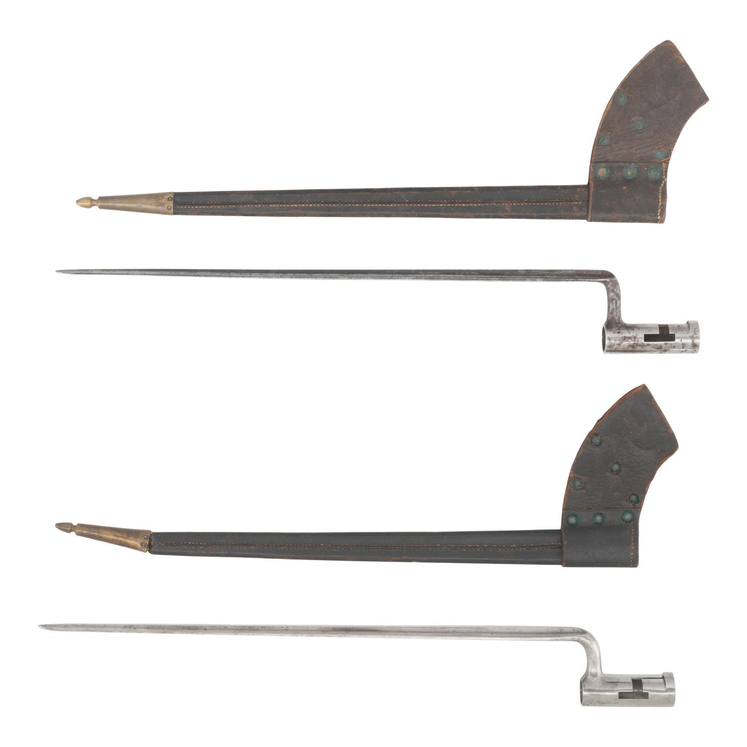 Two US Model 1816 Replacement Socket Bayonets with Scabbards