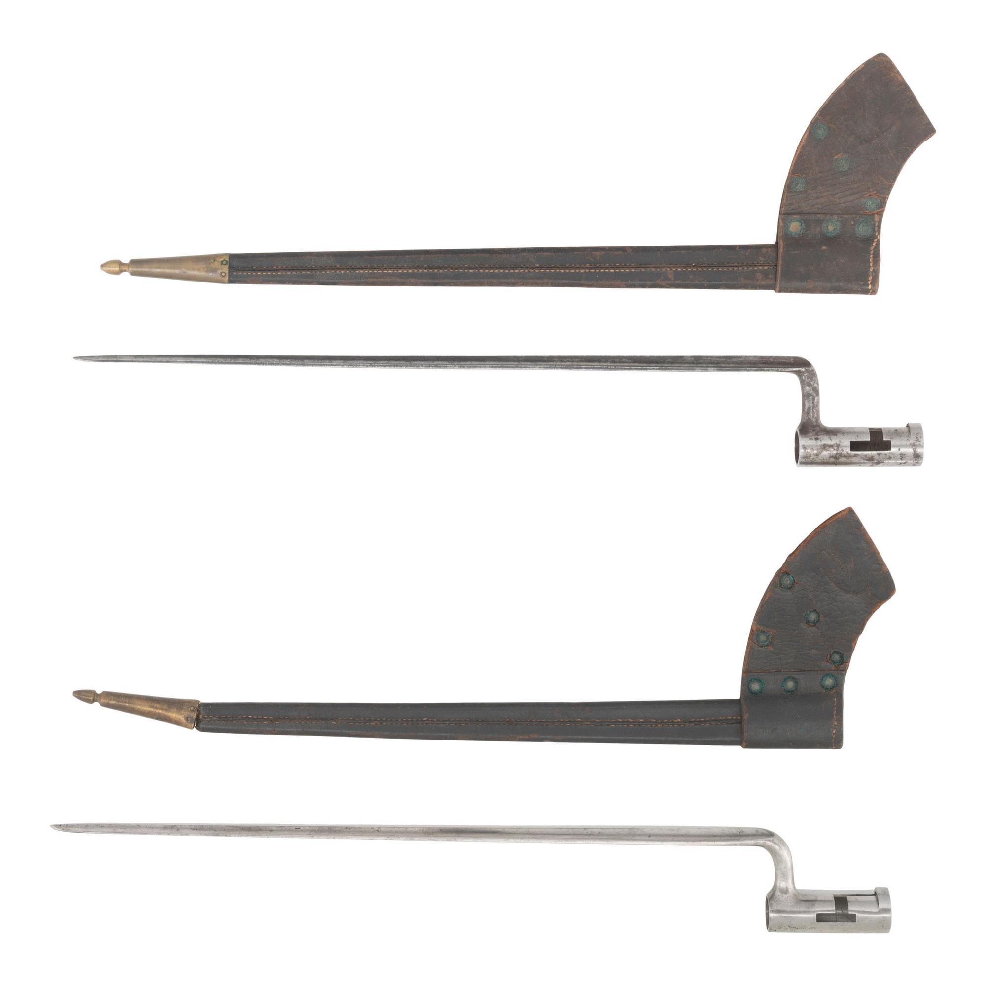Two US Model 1816 Replacement Socket Bayonets with Scabbards