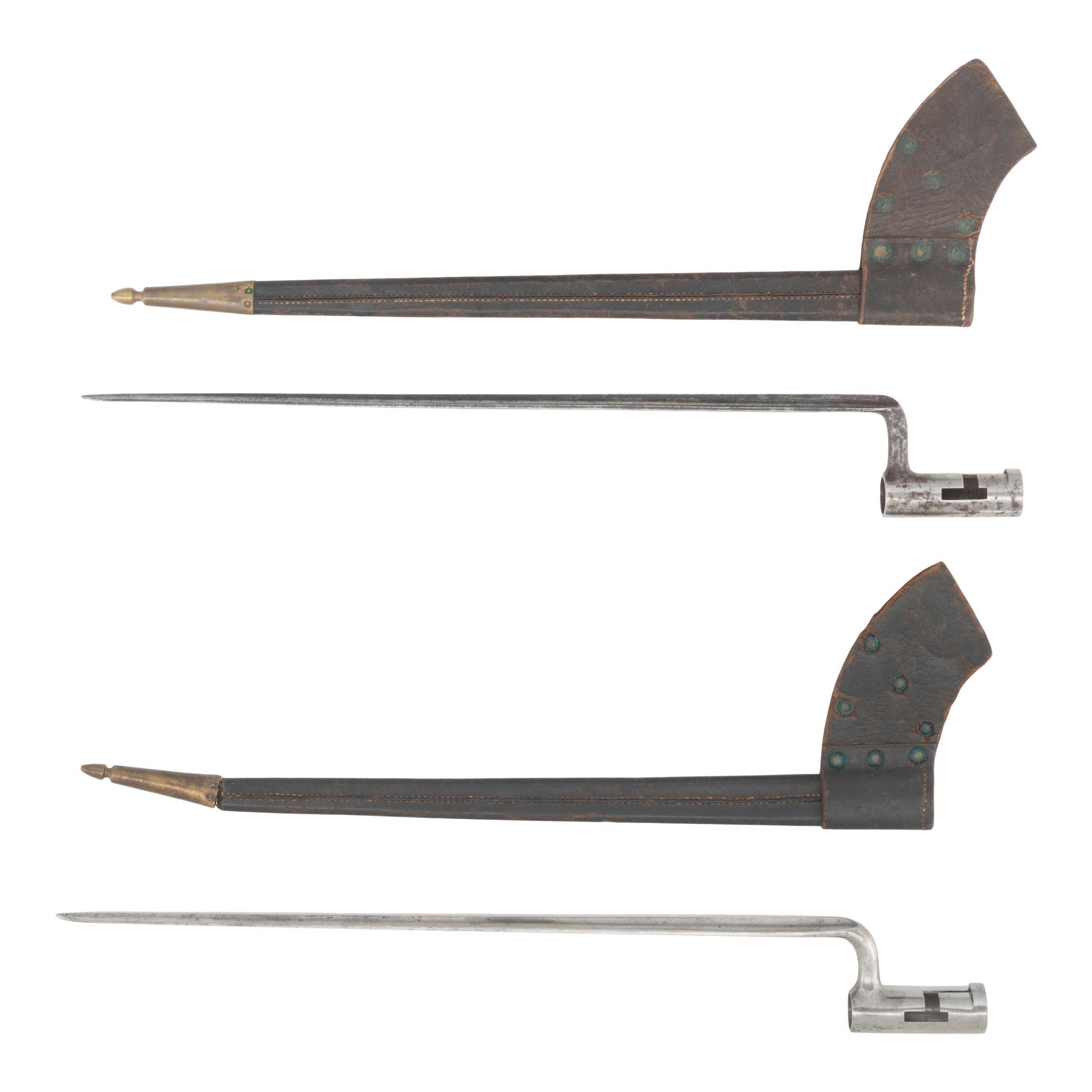 Two US Model 1816 Replacement Socket Bayonets with Scabbards