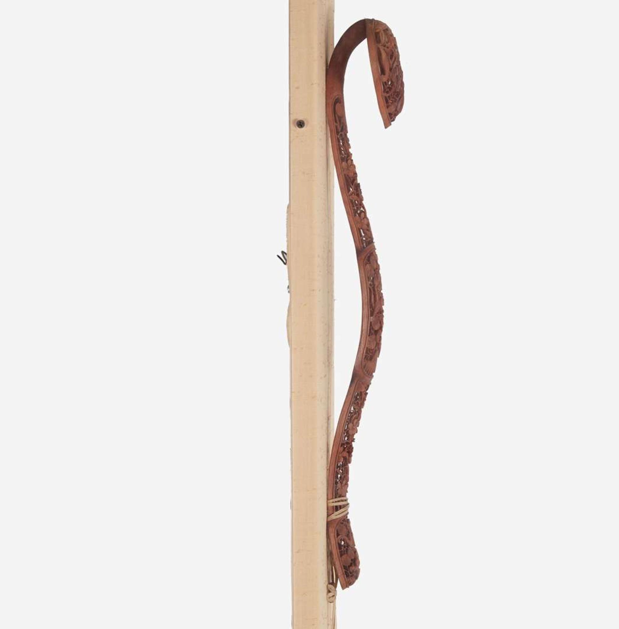 A large Chinese carved wood openwork ruyi scepter 镂空木雕如意