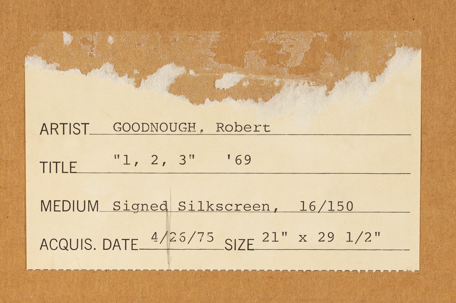 Untitled (from One, Two, Three ), 1968