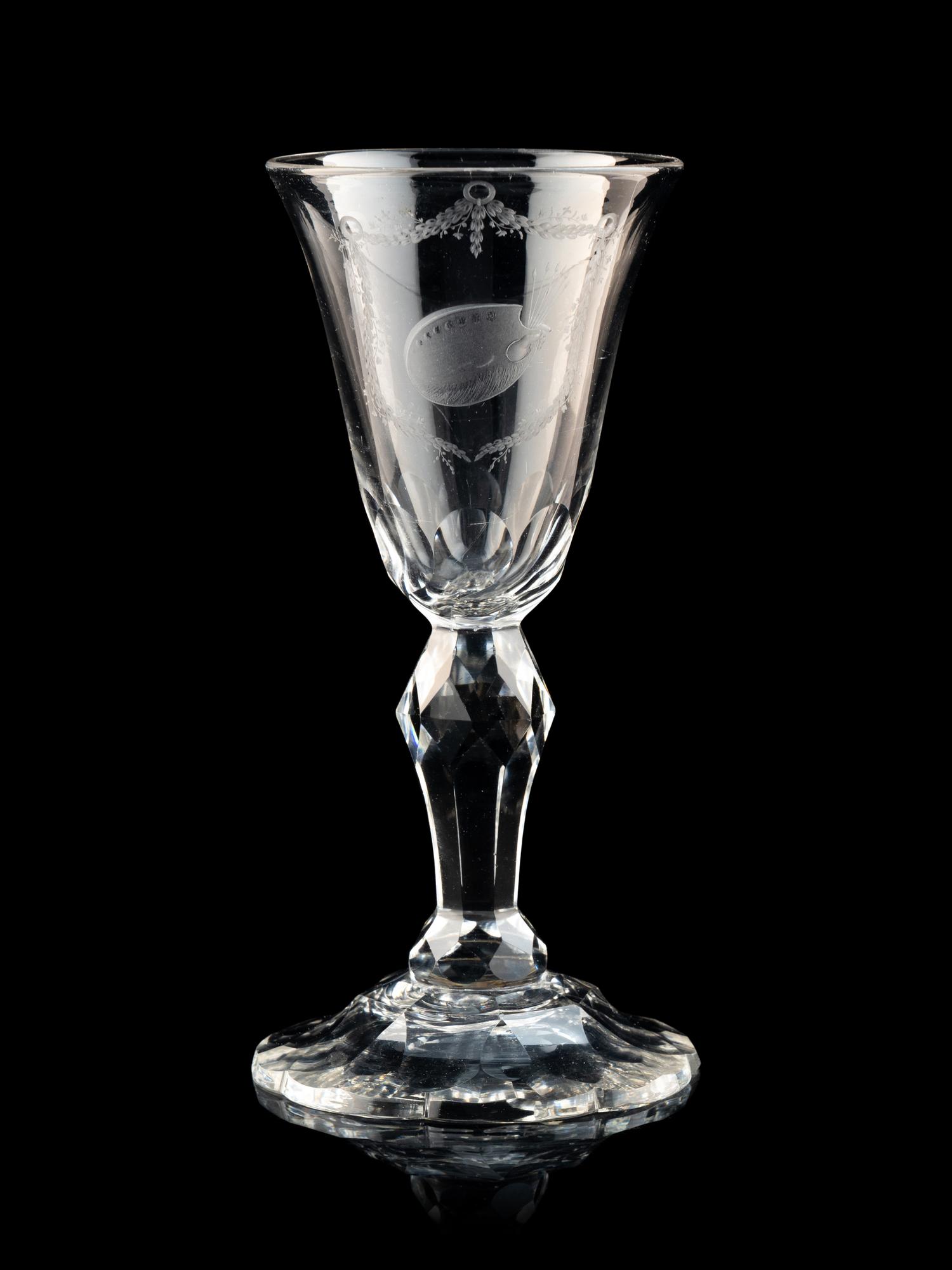 A Jacob Sang-Attributed Dutch Engraved Wine Glass