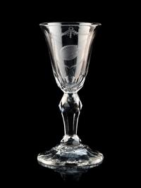 A Jacob Sang-Attributed Dutch Engraved Wine Glass