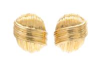 A Pair of 18 Karat Yellow Gold Earclips, 13.20 dwts.