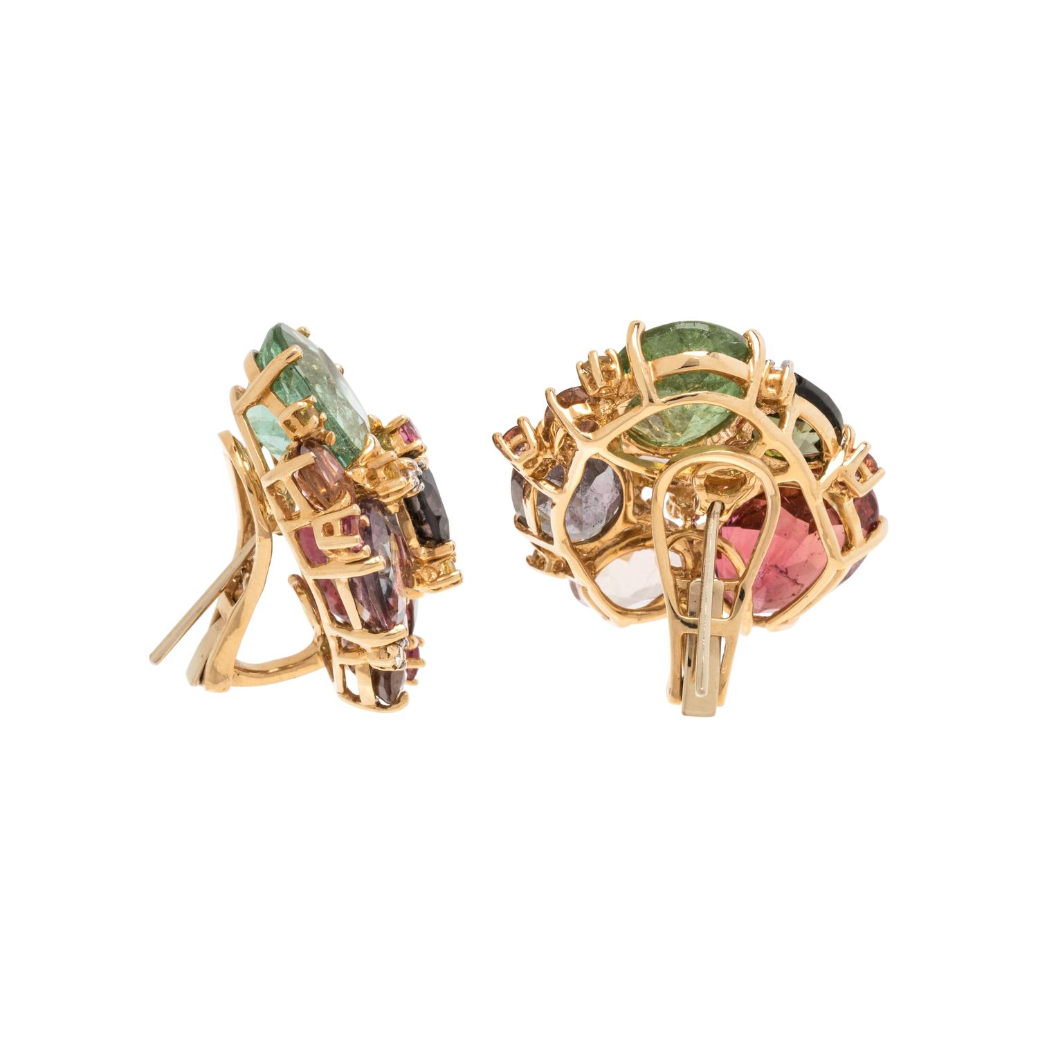 MULTIGEM AND DIAMOND EARCLIPS