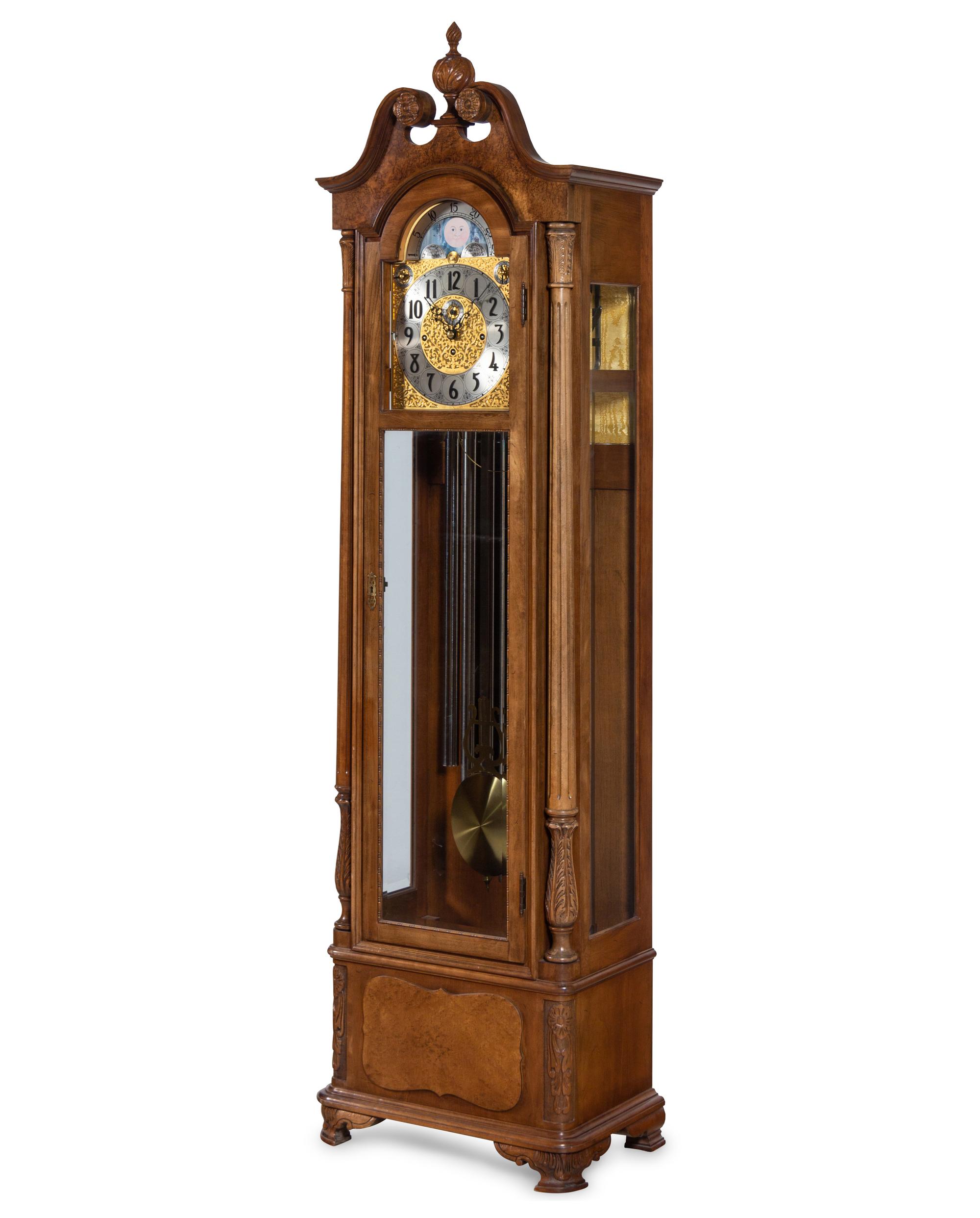 A Herschede Nine-Tube Tall Case Clock