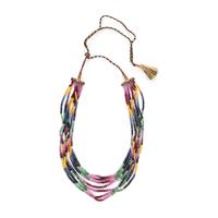 MULTISTRAND RUBY, EMERALD, AND SAPPHIRE BEADED NECKLACE