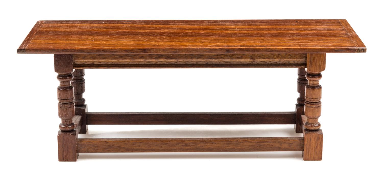 A Jacobean Style Refectory Table Height 2 1/2 x width 7 x depth 2 5/8 inches. — Gerald Crawford, 1980