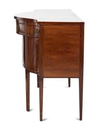 A Federal Inlaid and Figured Mahogany Serpentine Sideboard