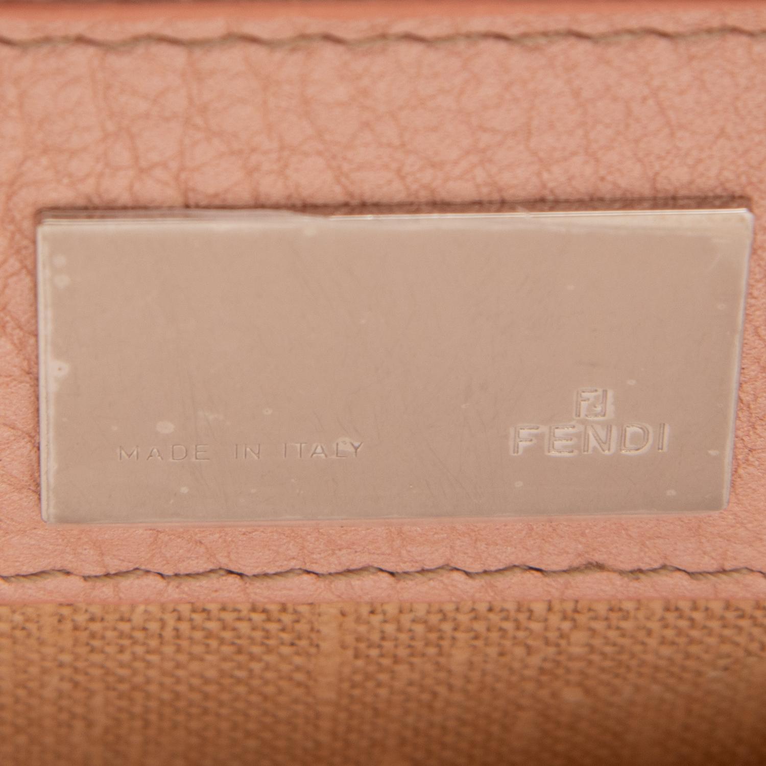 Fendi, Monogram Jacquard & ink Leather Handbag