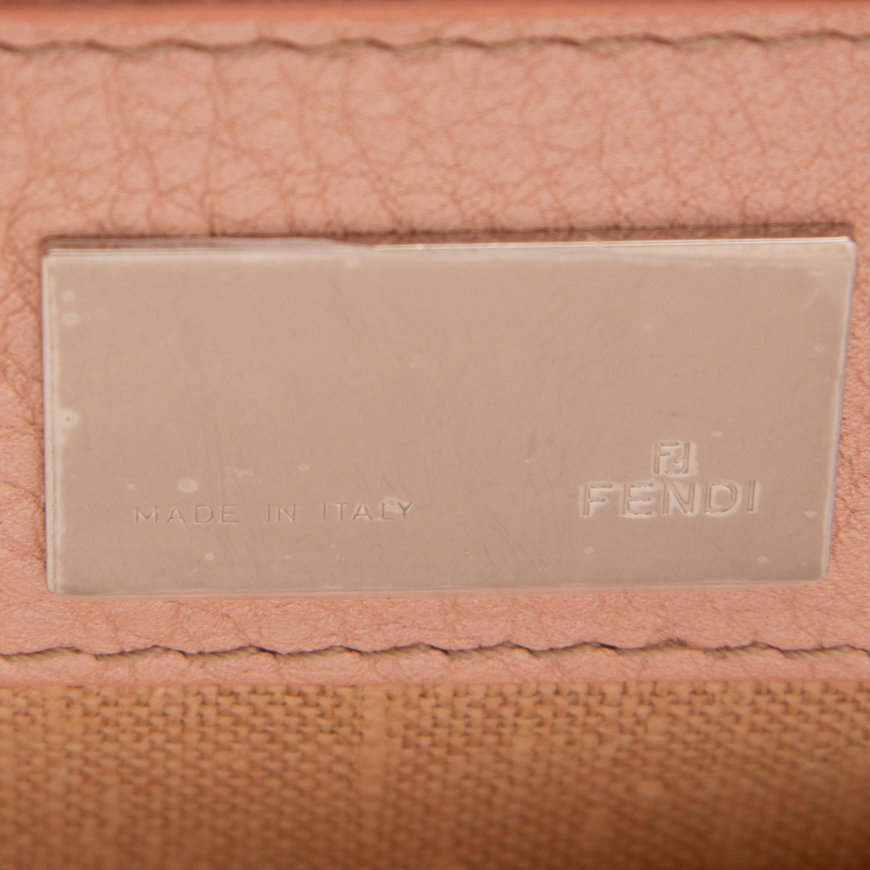 Fendi, Monogram Jacquard & ink Leather Handbag