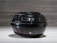 Carved Blackware Pottery Jar