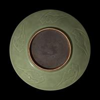 A Chinese Carved Celadon Dish 豆青釉劃花紋盤