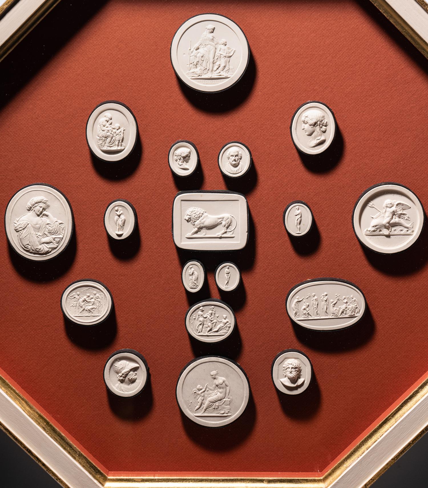 Four Framed Groups of Grand Tour Plaster Intaglios