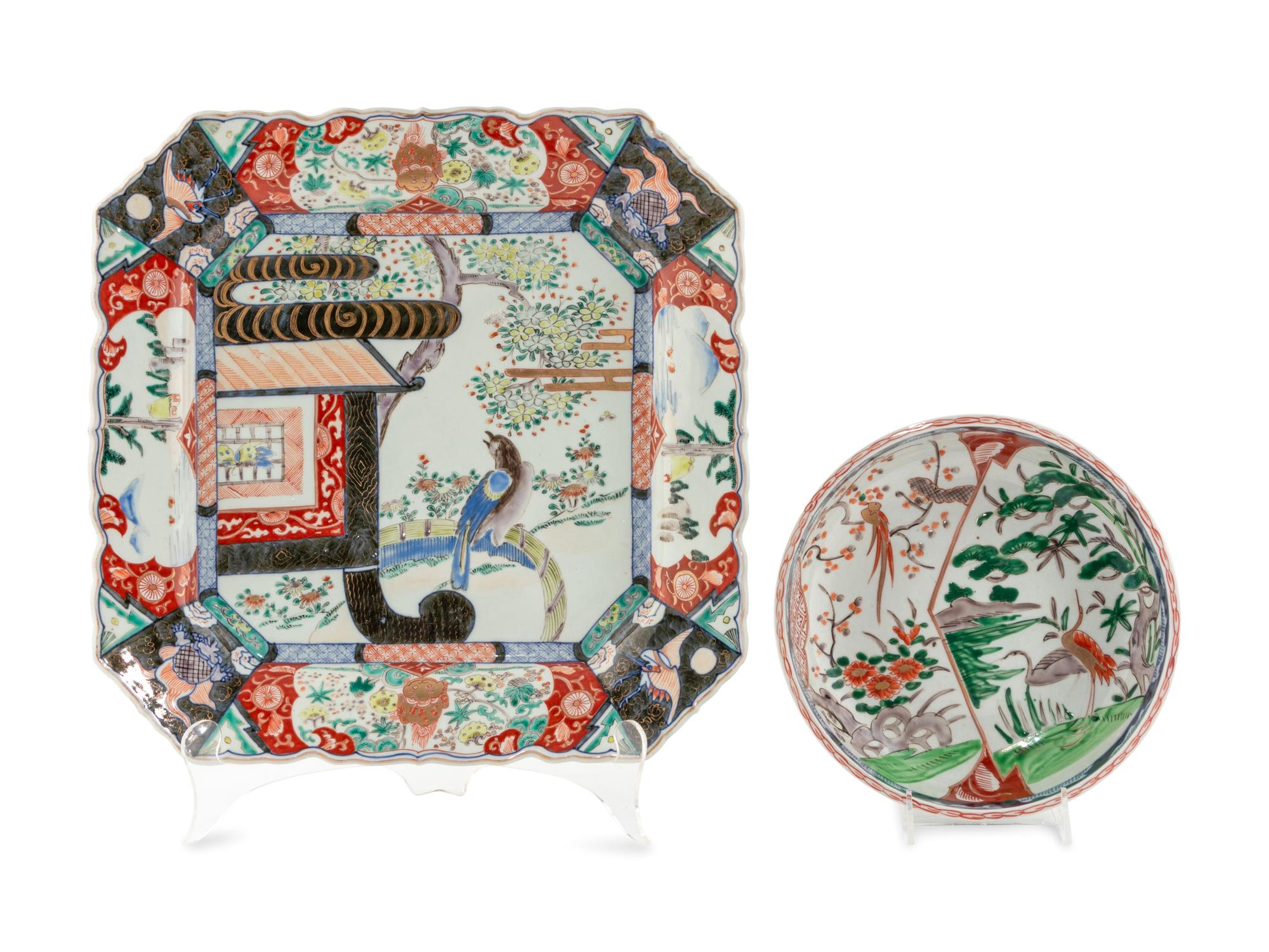A Japanese Imari Platter and Bowl