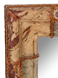 A Pair of Continental Painted and Rope Mounted Mirrors