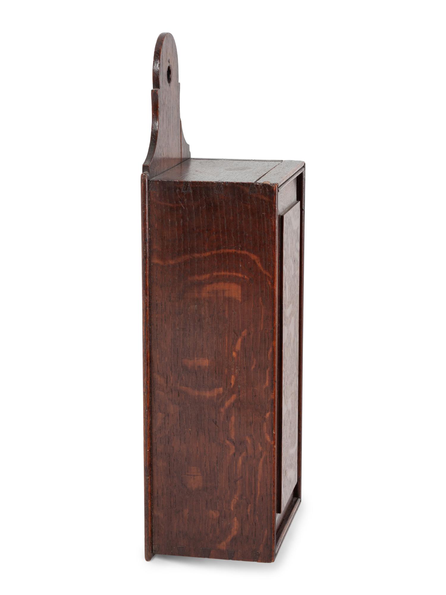 An English Carved Oak Slide-Lid Candlebox