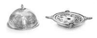 An American Silver Covered Butter Dish, Gorham Mfg. Co., Providence, RI, Mid-19th Century, the domed cover with spike finial decorated