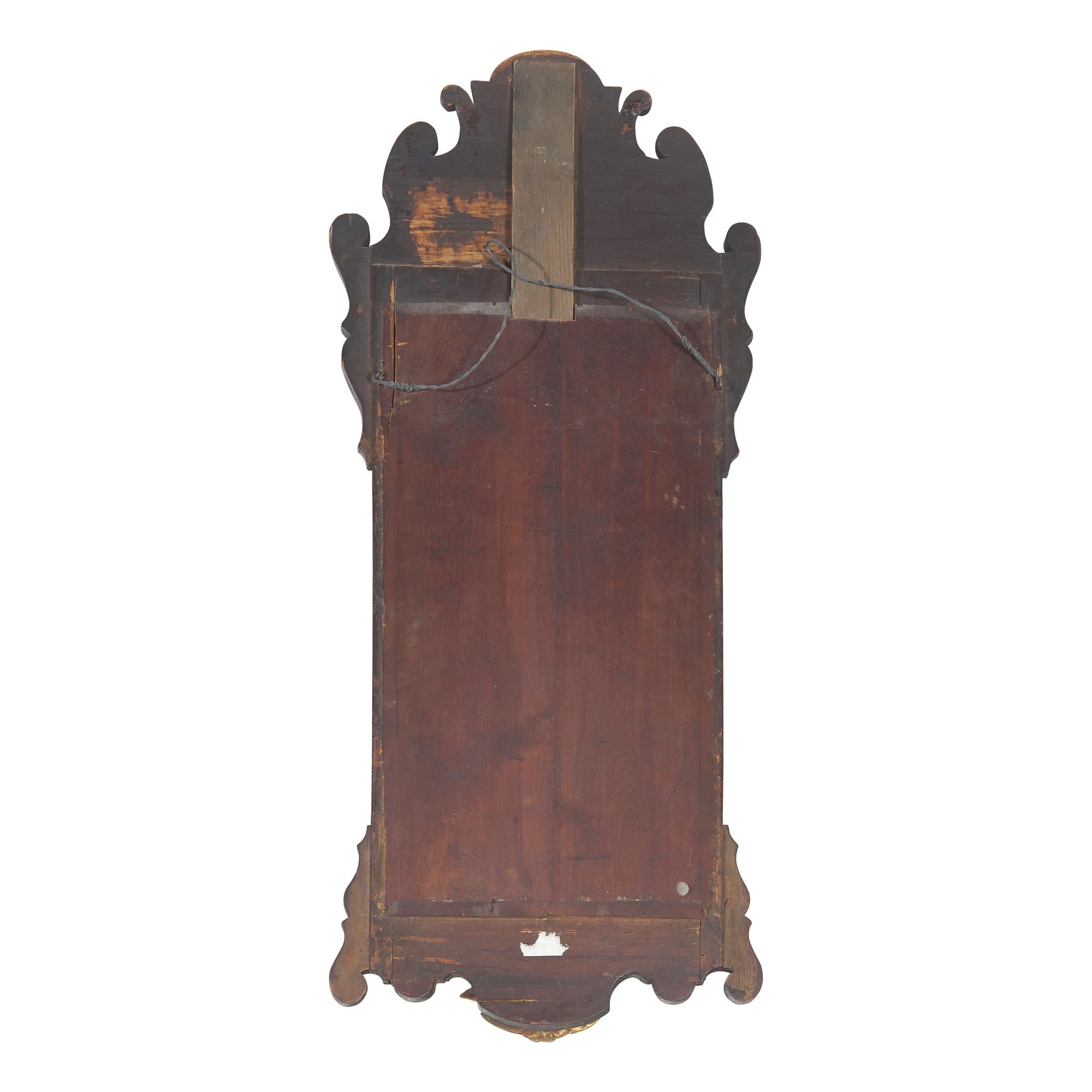 A George I Mahogany and Giltwood Looking Glass with Brass Candlearms