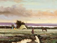 Camp at Sunset