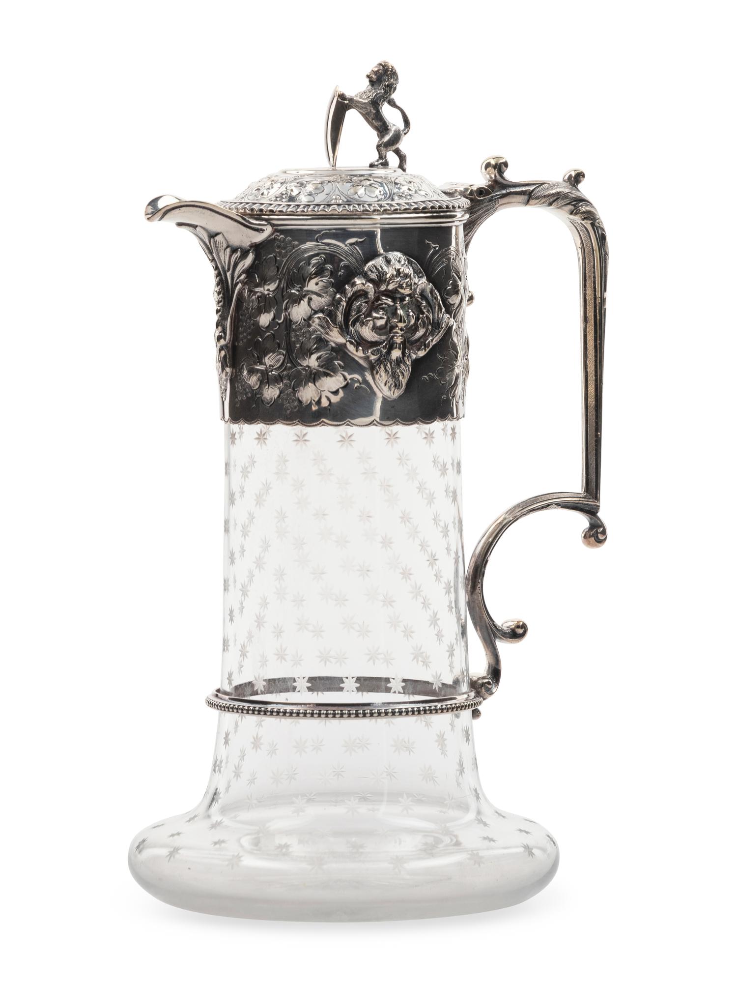 A Victorian Silver-Plate Mounted Cut Glass Claret Jug
