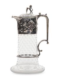 A Victorian Silver-Plate Mounted Cut Glass Claret Jug
