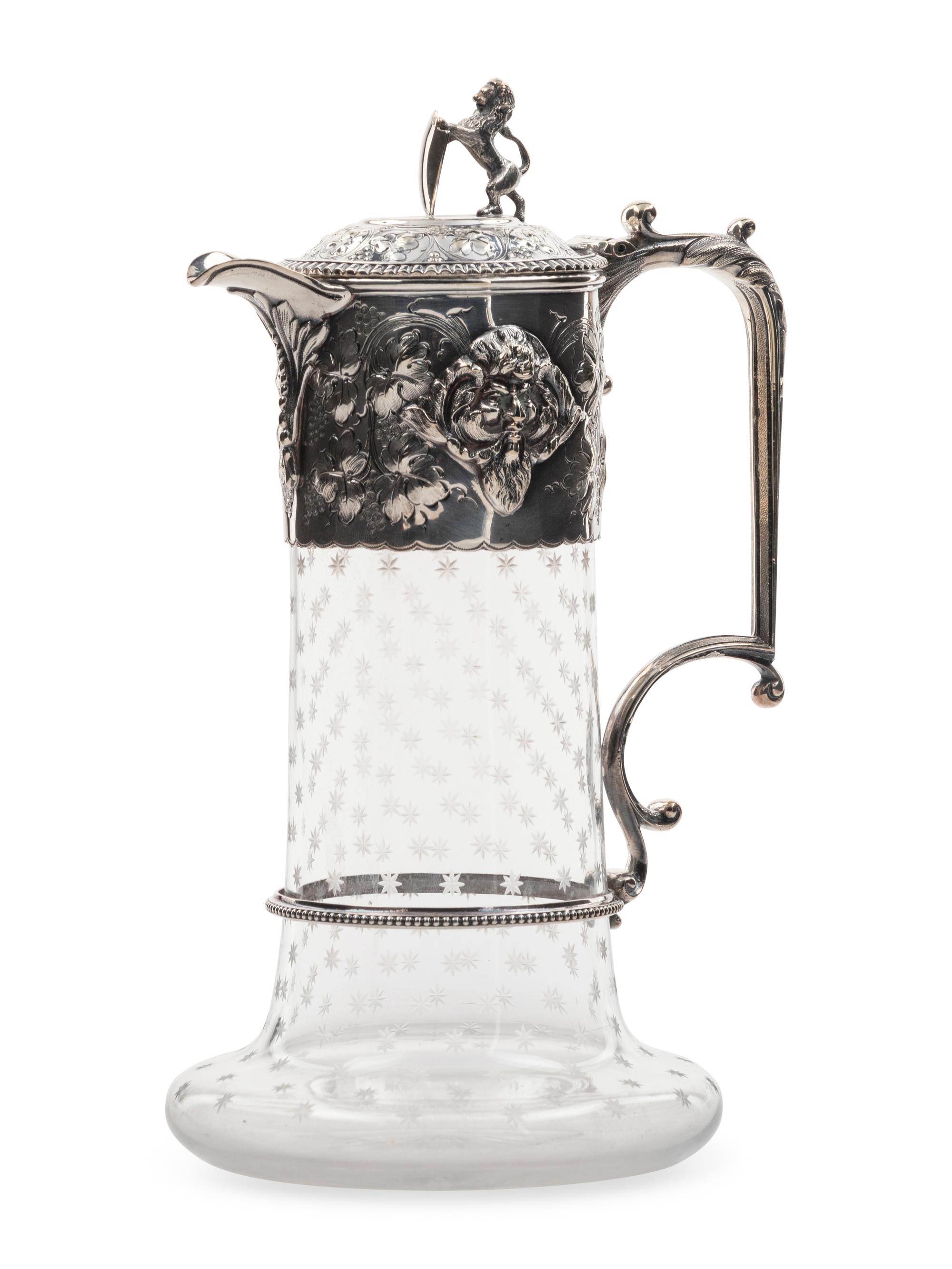 A Victorian Silver-Plate Mounted Cut Glass Claret Jug