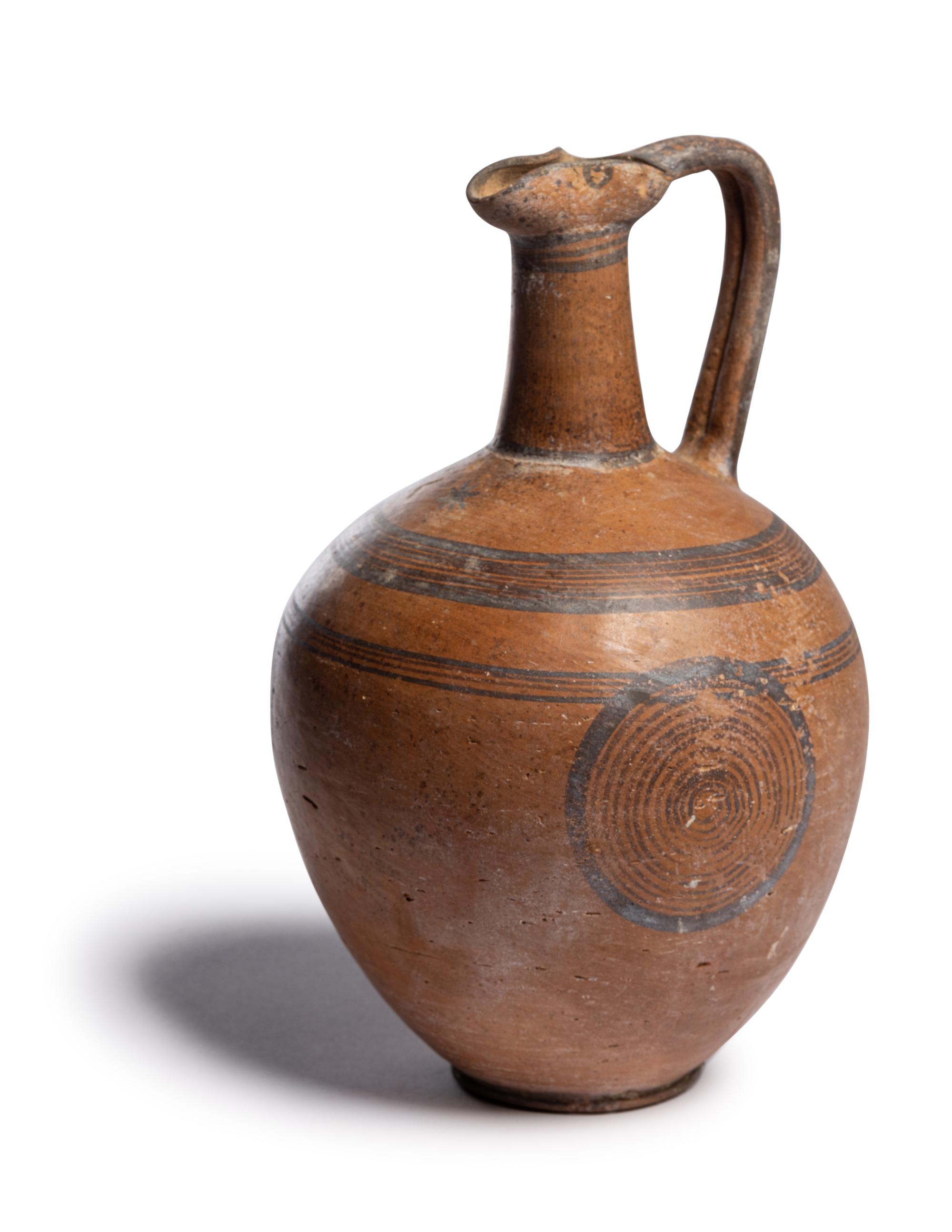 A Cypriot Black‑on‑Red II Ware Jug