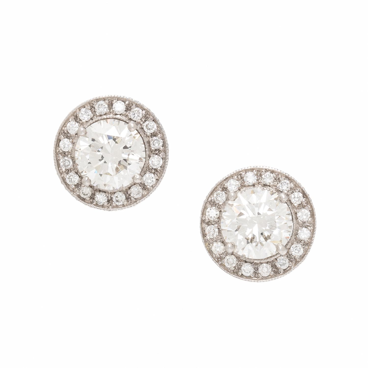 Diamond Stud Earrings with Diamond Jackets