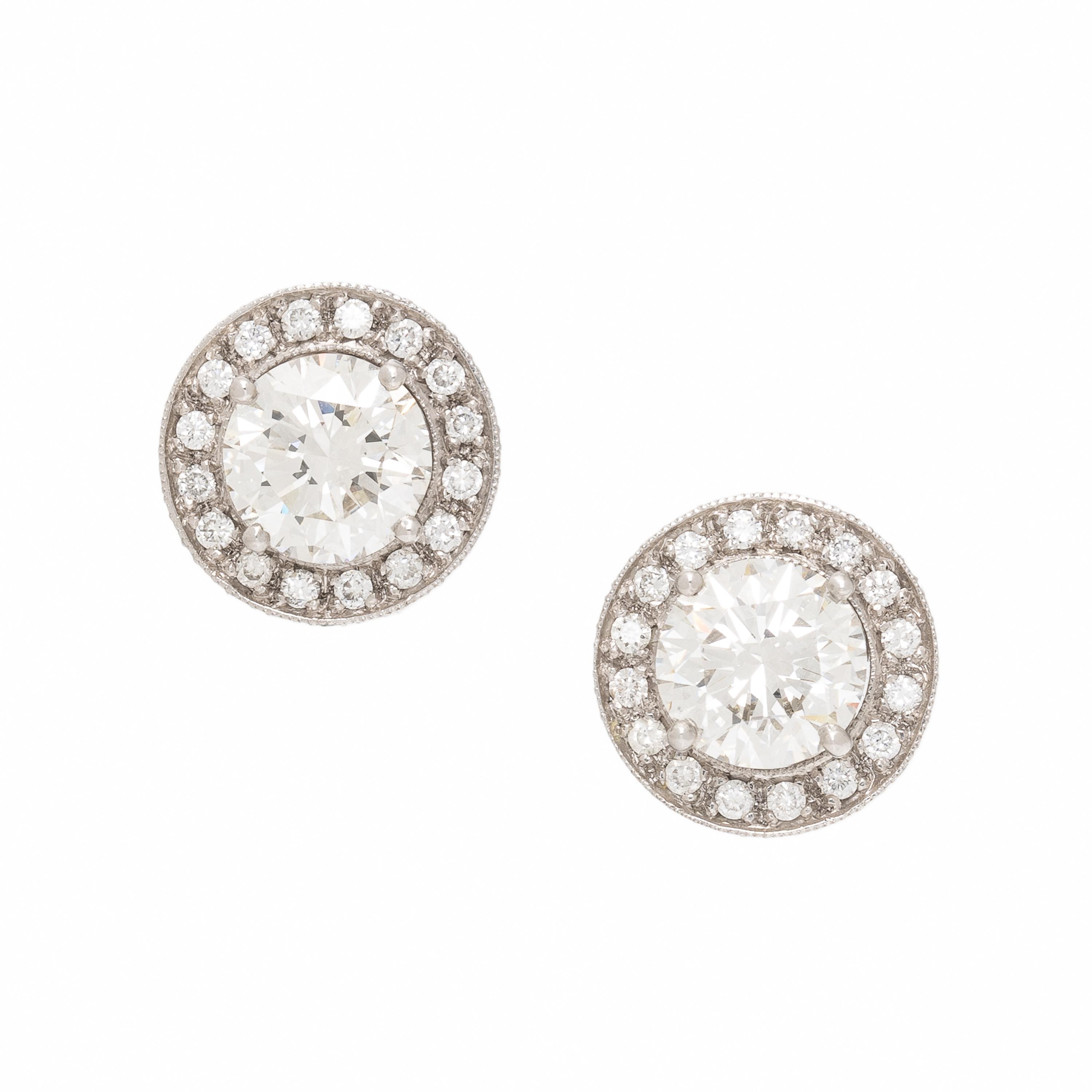 Diamond Stud Earrings with Diamond Jackets