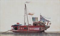 Chinese School, (19th Century), Three Works Depicting Junks and Barges