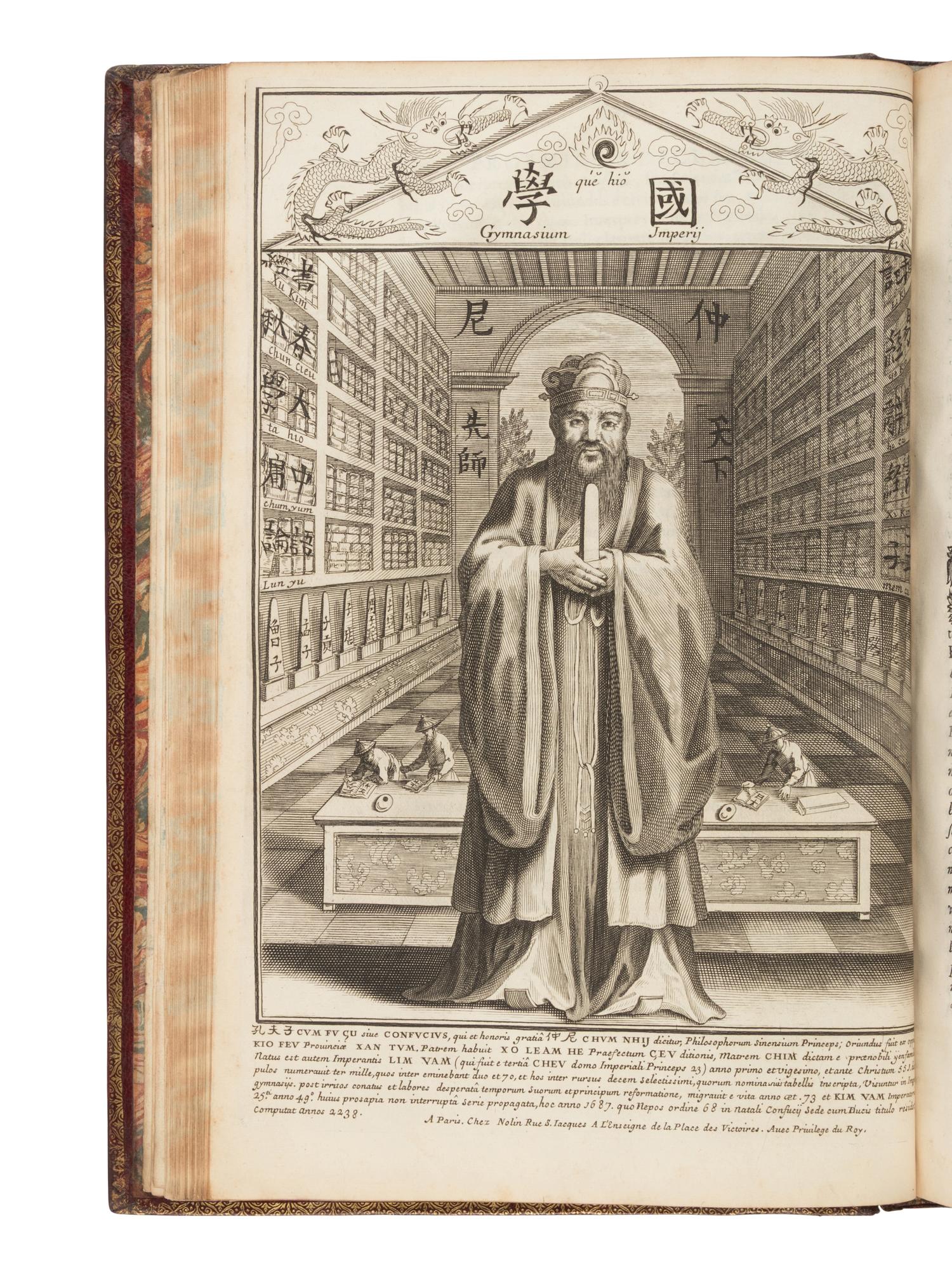 CONFUCIUS (551-479 B.C.). Sinarum philosophus , sive scientia sinensis latine exposit a. Edited by Prospero Intorcetta, Chrétien Herdtrich, François de Rougemont, and Philippe Couplet. Paris: Daniel Horthemels, 1687.