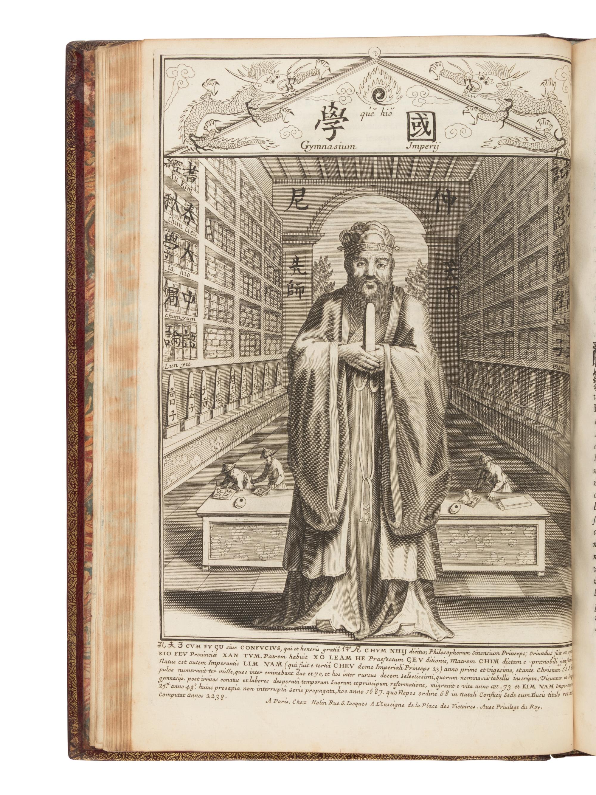 CONFUCIUS (551-479 B.C.). Sinarum philosophus , sive scientia sinensis latine exposit a. Edited by Prospero Intorcetta, Chrétien Herdtrich, François de Rougemont, and Philippe Couplet. Paris: Daniel Horthemels, 1687.