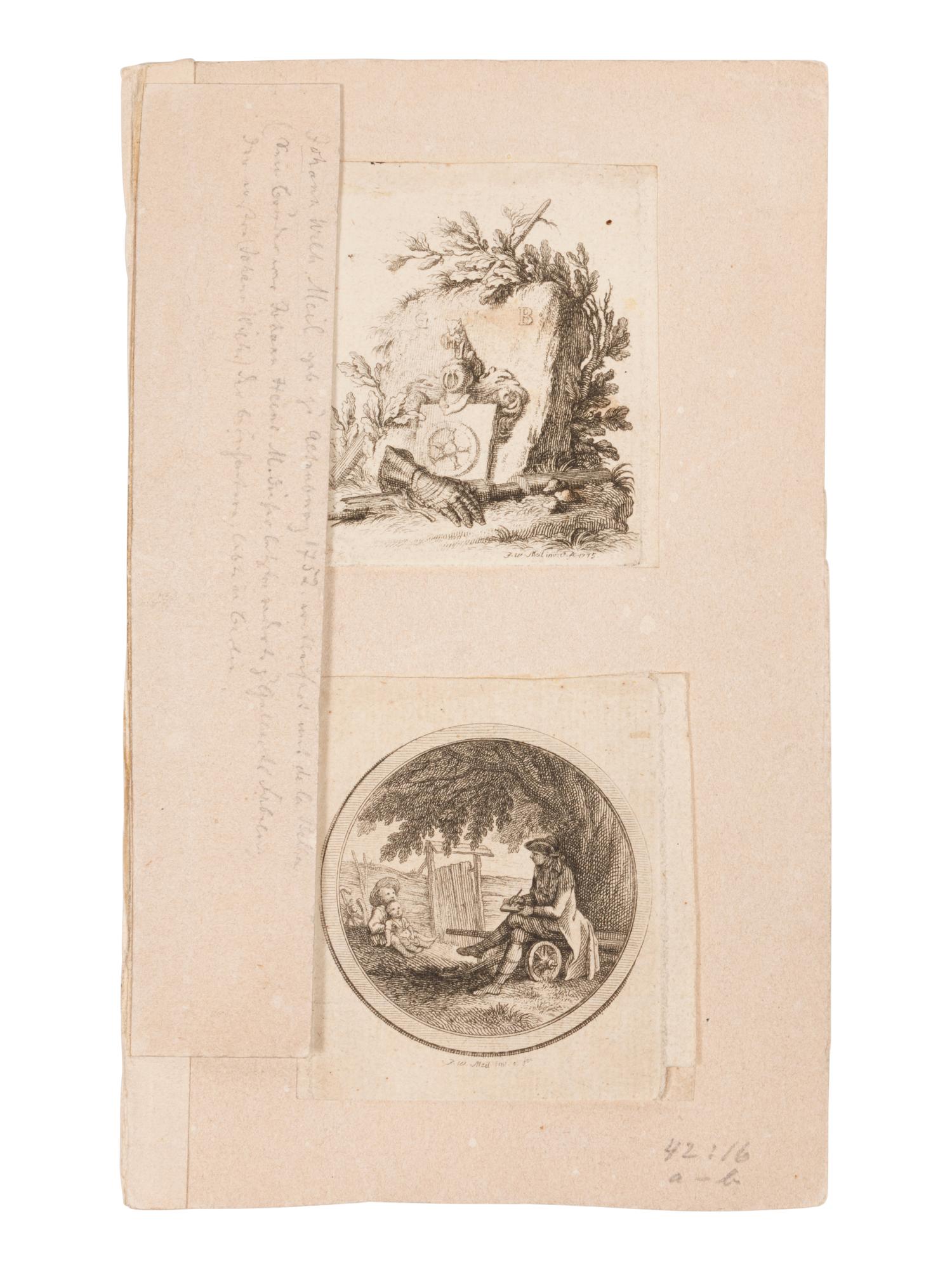 Johann Wilhelm Meil (German, 1733-1805); Two Untitled Etchings